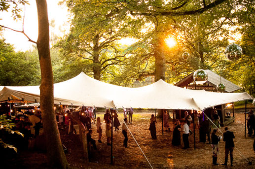 Beige Stretch Tent Woodland